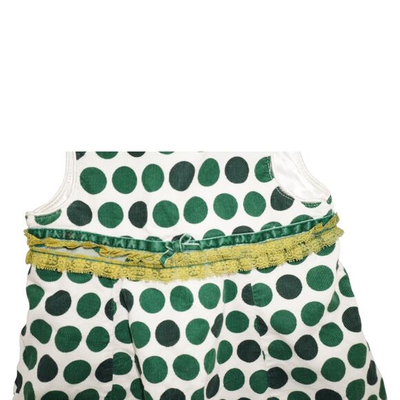 The Children’s Place Green Polka Dot Corduroy Dress 12 Months Baby Girl Retro - Picture 2 of 6
